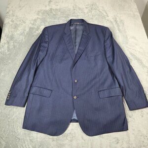 Loro Piana Sport Coat 50L Blue Pinstripe Four Seasons Wool Blazer Jacket